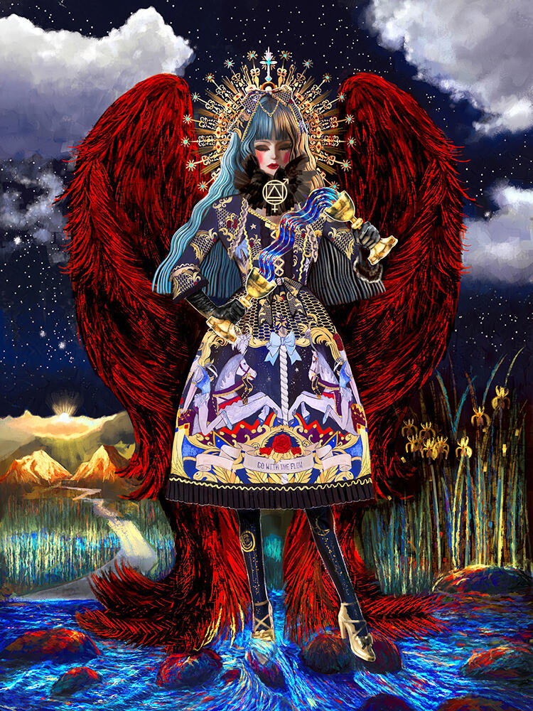 Temperance - Tarot Card Series, Pracheta Banerjee Illustrator, Card Art, Illustration, Digital Painting, Digital Art